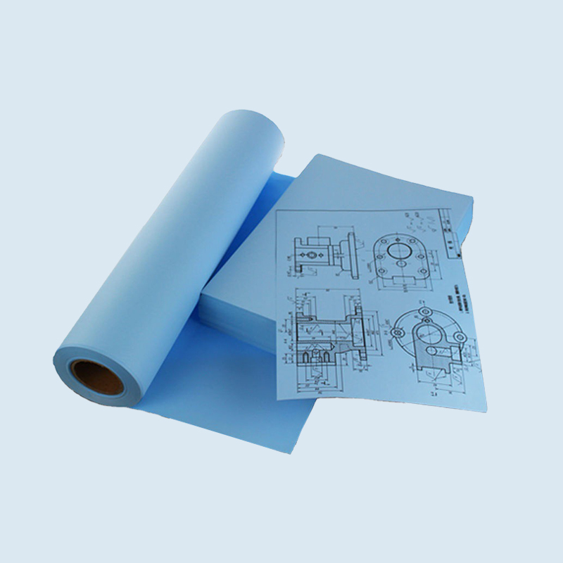 Long Storage Time, Dark Blue Single-sided CAD Plotter Paper Roll 80g 1070mm*100m